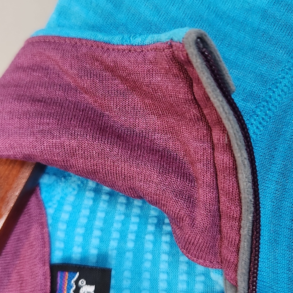 Patagonia Aqua Blue Capilene Quarter Zip Pullover Size Small With Flaw - Picture 7 of 15